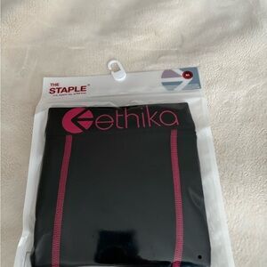 Ethika Black Boxer Briefs with Pink Accents